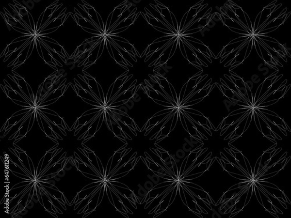 Obraz black and white seamless pattern