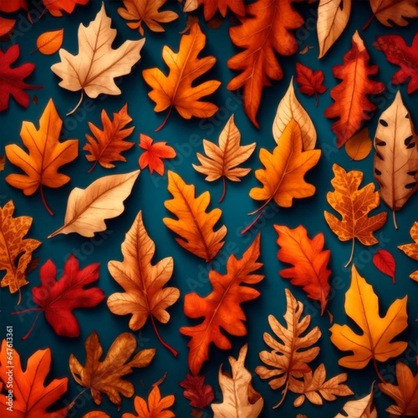 Fototapeta autumn leaves pattern