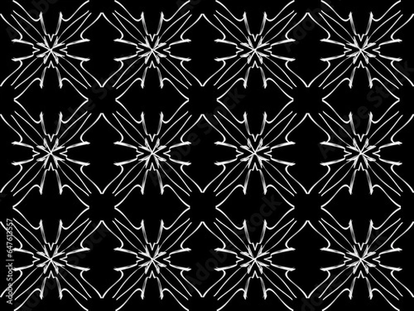 Obraz black and white seamless pattern