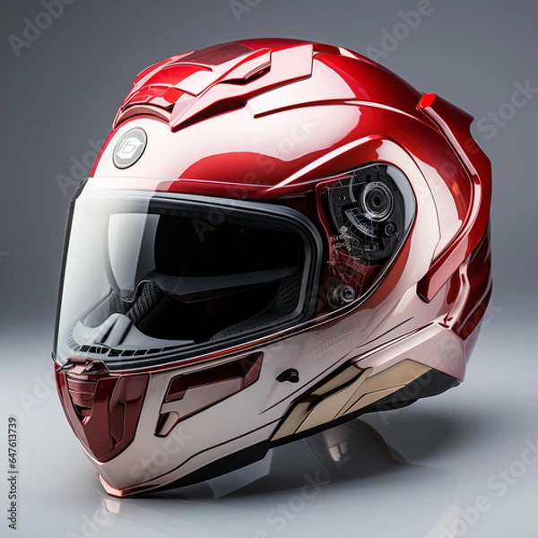 Fototapeta Red Helm Image, Hyper Realistic, detail and shiny.