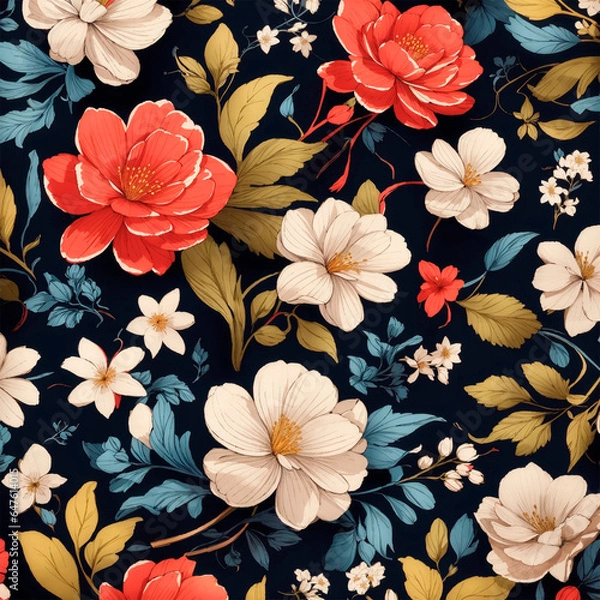 Fototapeta seamless floral pattern