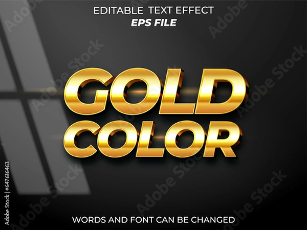Fototapeta  gold editable text effect 3d font style use for logo and business brand. vector template