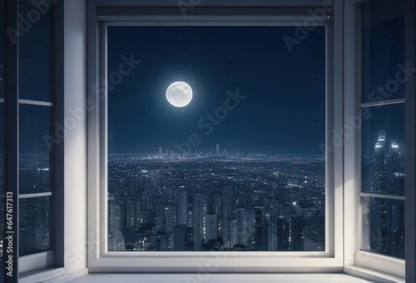 Obraz window and moon