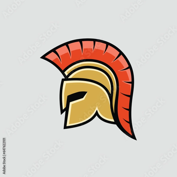 Obraz Spartan helmet logo design