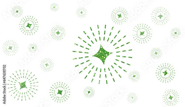 Fototapeta Green fireworks design on transparent background. Fireworks icon. Design for decorating,background, wallpaper, illustration