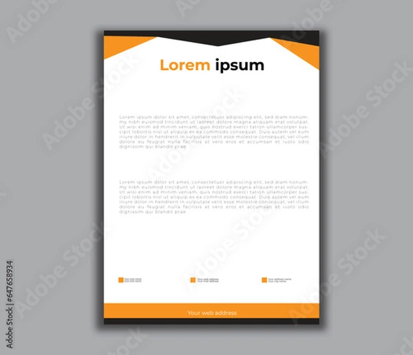 Fototapeta Creative business letterhead in abstract design.set to print with vector & illustration. corporate letterhead bundle.