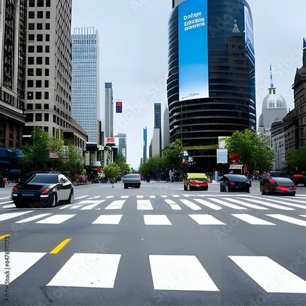 Obraz 大都会の交差点の真ん中で C