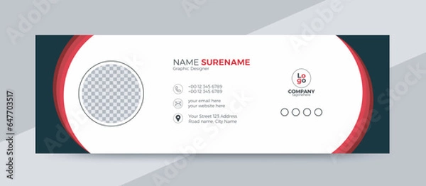 Obraz Email signature design or email footer and personal social media cover template