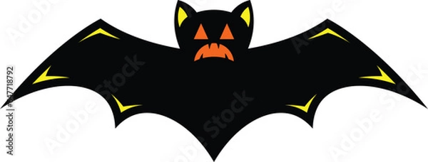 Fototapeta scary black bat vector icon