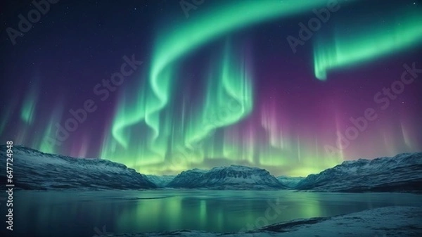 Obraz Aurora borealis in sky, beautiful landscape