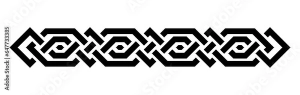 Fototapeta Geometric interlaced black border divider 