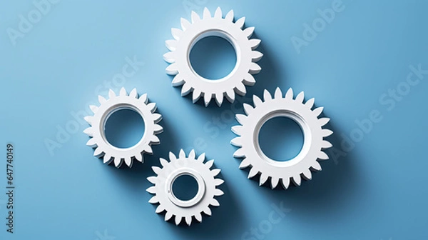 Obraz White Gears Generative AI
