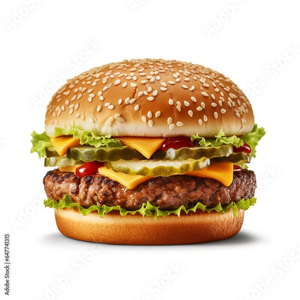 Fototapeta Burger image in white background