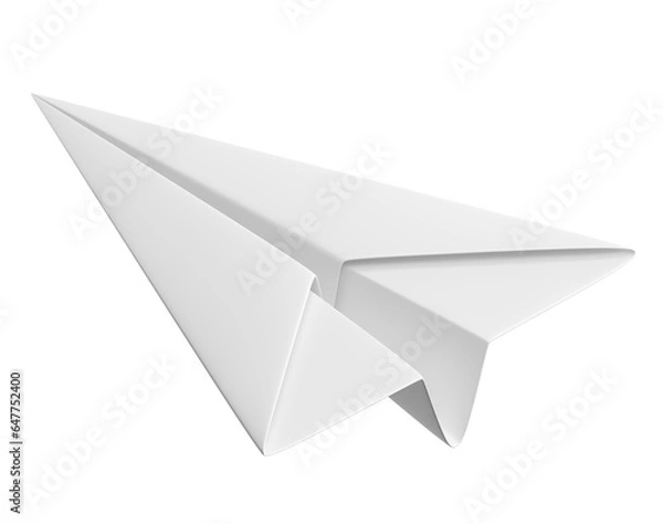 Obraz Paper plane in on transparent background in 3d rendering