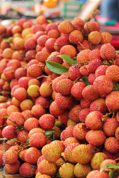 Obraz ripe lychee in the market