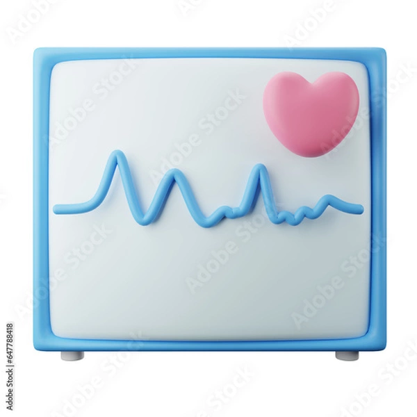 Fototapeta Ecg Machine 3d icon