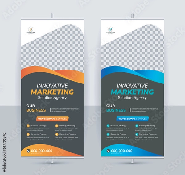 Obraz Corporate rollup or X banner design template