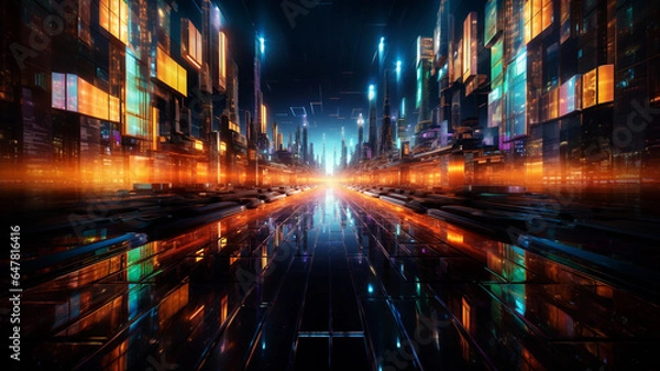 Fototapeta Matrix, the future is a virtual world created on the computer