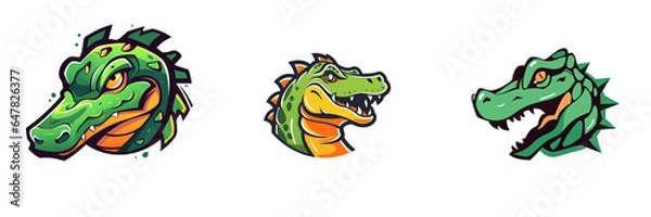 Fototapeta Alligator and crocodile logo 2D