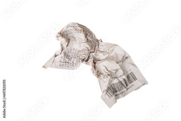 Obraz a crumpled shop receipt