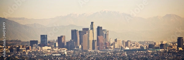 Fototapeta Panoramę Los Angeles z górami w tyle