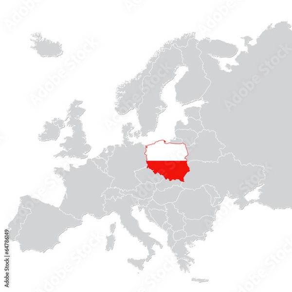 Obraz Poland on map of Europe
