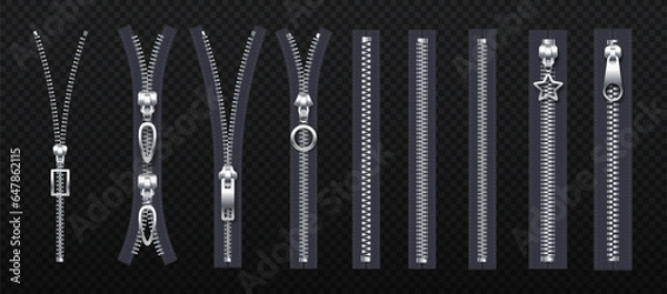 Fototapeta Set of zippers vector