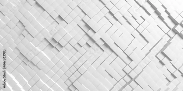 Fototapeta Creative abstract white cubic background. Square shapes