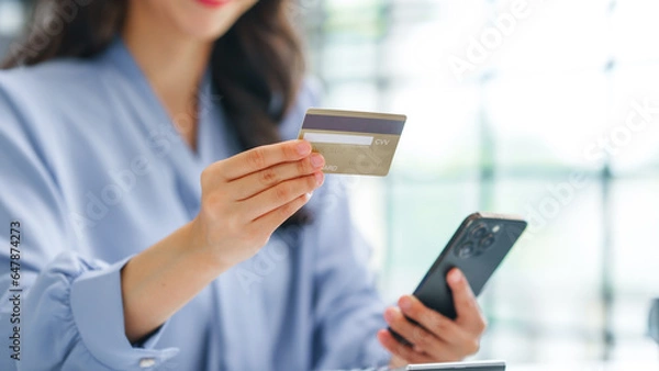 Fototapeta Asian business woman working with trade and finance partnership, investment bankers and institutional investors working closely on trade and finance deals. managing institutional assets effectively.