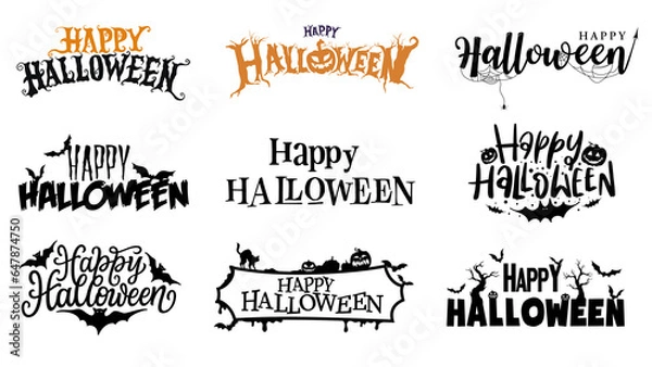 Obraz Happy Halloween poster without background.