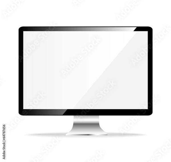 Fototapeta Computer display isolated on white.