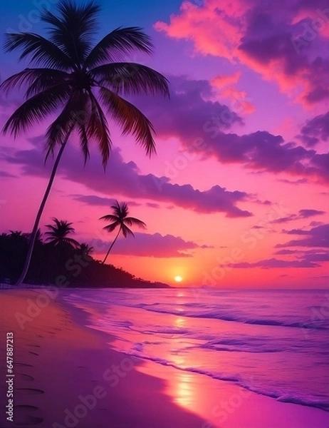 Obraz sunset on the beach