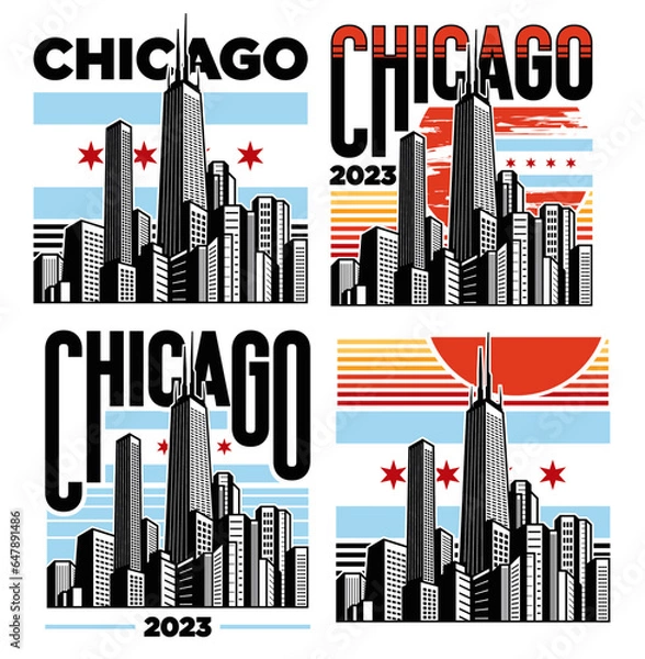 Obraz Chicago Skyline vector illustration version 2