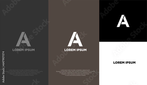 Obraz A simple elegant logo of letter A with different background colours