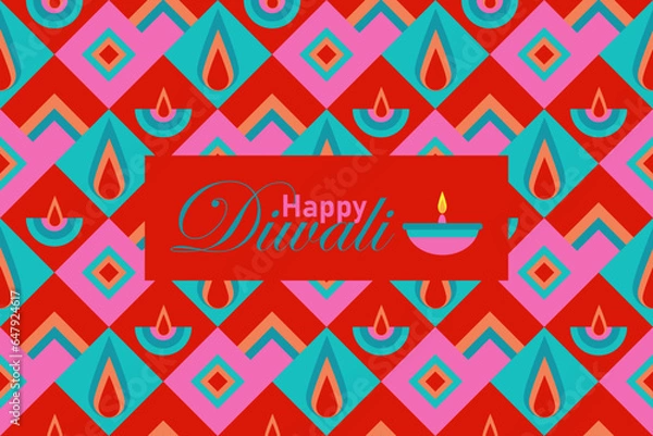 Obraz Happy Diwali seamless pattern background