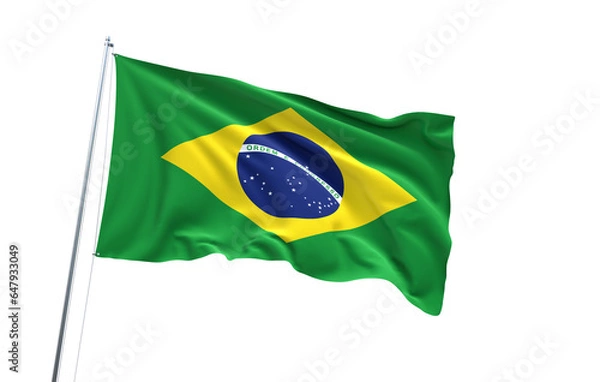 Fototapeta Flag of Brazil on transparent background, PNG file