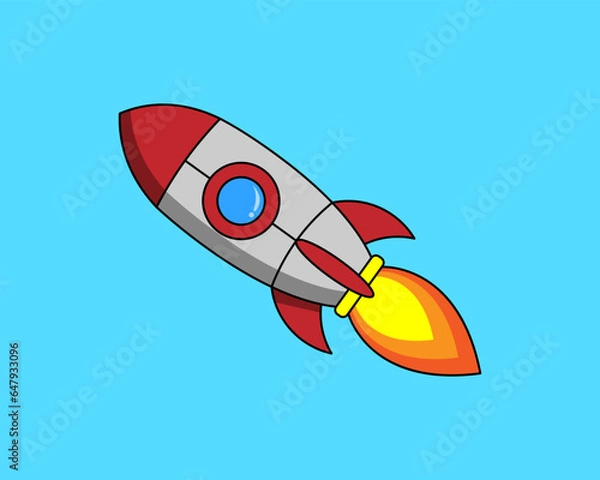 Fototapeta Vector Illustration of Rocket Launch