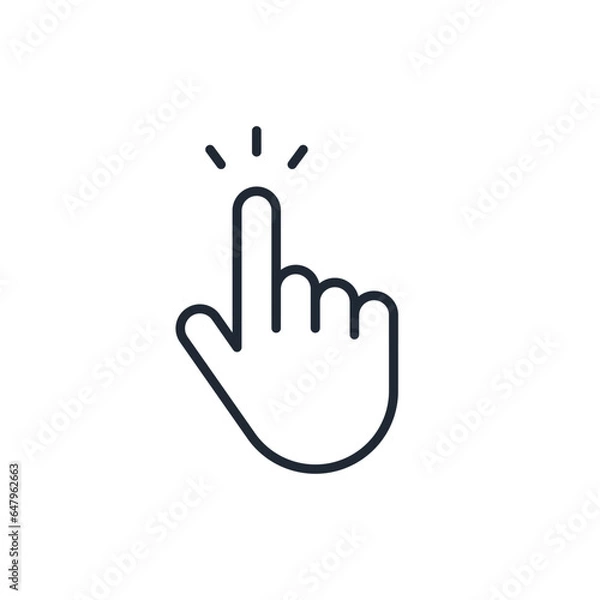 Fototapeta クリックする人差し指のシンプルなベクターアイコンイラスト素材