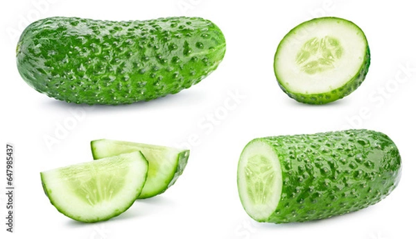 Obraz Cucumber isolated on white background