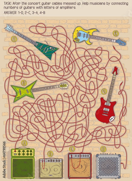 Obraz guitar maze game for children