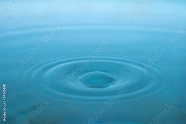 Fototapeta Water drop. Close-up circle ripples on water surface. Clear Water drop with circular waves