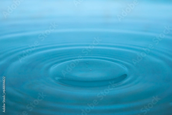 Fototapeta Water drop. Close-up circle ripples on water surface. Clear Water drop with circular waves