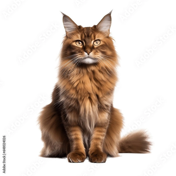 Fototapeta Somali_cat_cute_whole_body_no_shadow_highest_resolut