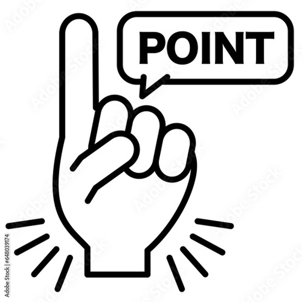 Obraz Line drawing pointing point icon