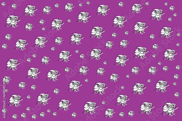 Obraz Hand drawn flat Halloween pattern design