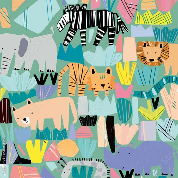 Obraz seamless pattern with animals