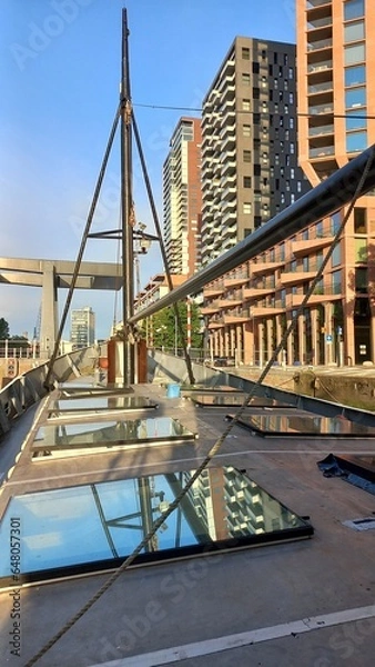 Obraz Schiffsdeck mit Aufbauten und gläsernen Oberlichtern