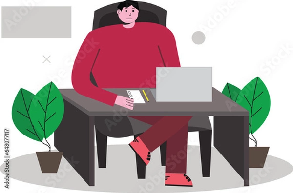 Obraz Workday Wonders: Flat Character's Office Adventures