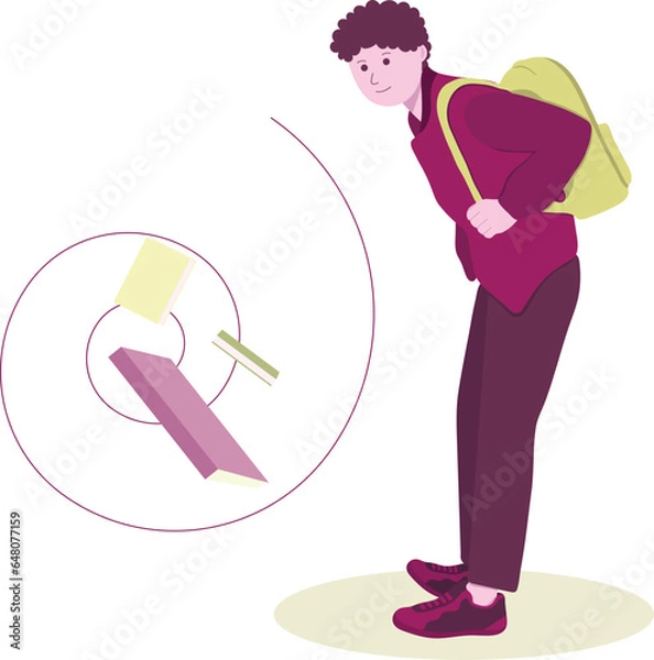 Obraz flat student character vector character