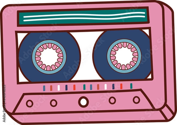 Fototapeta Retro 70s style aesthetic elements, groovy design element
